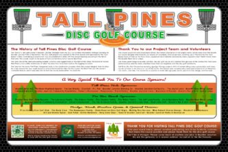 Chain Reaction Disc Golf's Rules Deluxe Sign for disc golf courses. Cover Included.