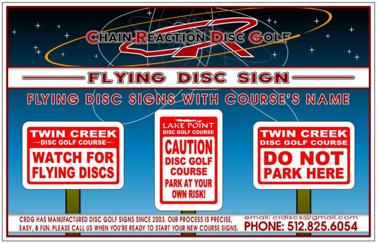 Chain Reaction Disc Golf's Disc Golf Flying Disc Sign.