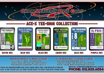 Chain Reaction Disc Golf Ace-X Tee Sign Feature Banner 1