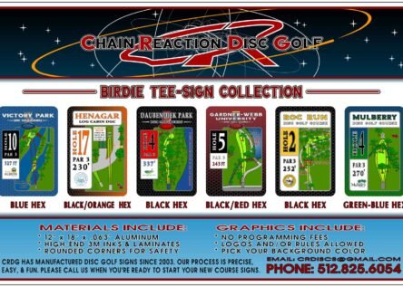 Chain Reaction Disc Golf Birdie Tee Sign Feature Banner 1