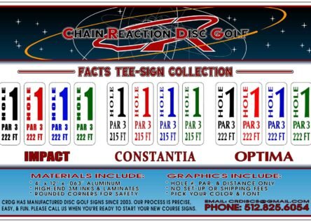 Chain Reaction Disc Golf Facts Tee Sign Feature-1