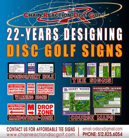 Chain Reaction Disc Golf Course Tee Sign Page Banner.