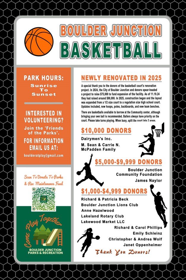 Chain Reaction Disc Golf's Basketball Rules Sign for Basketball Courts.