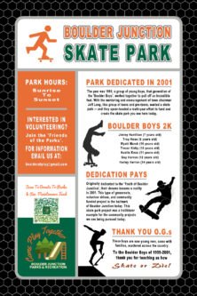 Chain Reaction Disc Golf's Skate Park Rules Sign for skate park courses.